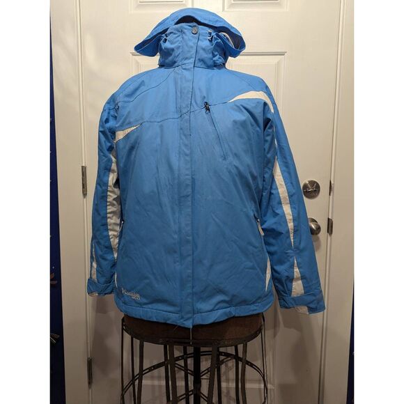 Columbia XCO Women’s Large Interchange 3-in-1 Jacket – Blue – Removable Hood – E - Picture 1 of 16